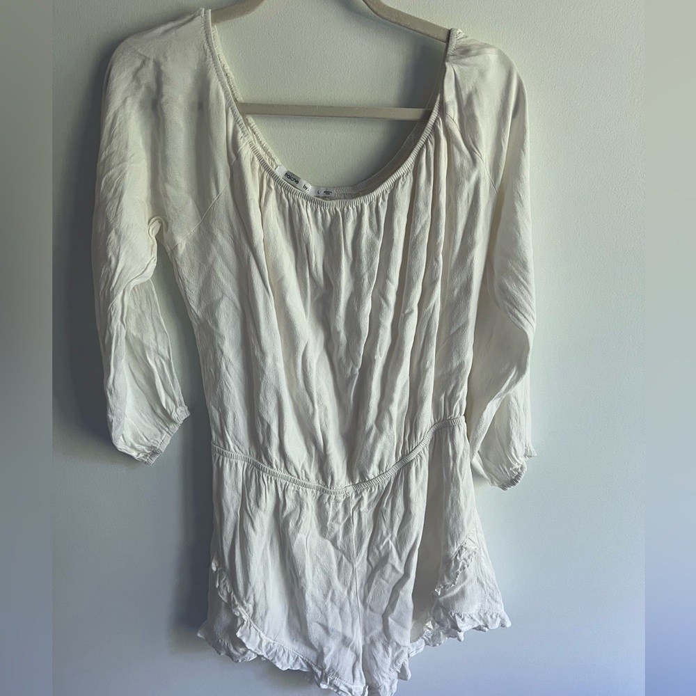 white flowy romper